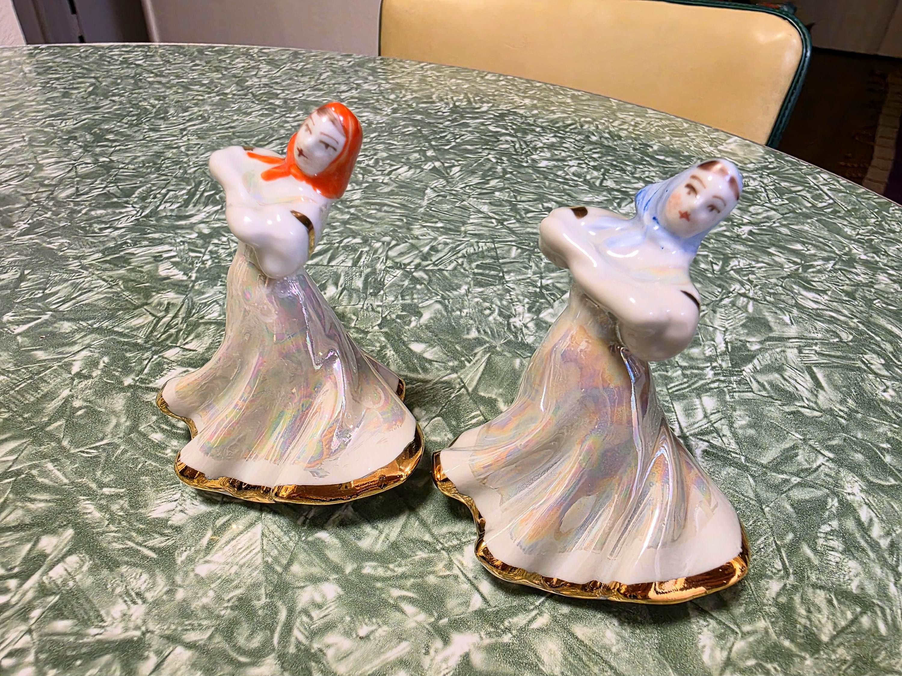 ロシア製　磁器像　ダンサー　ビンテージ Russian Porcelain Dancing Figurine - Etsy