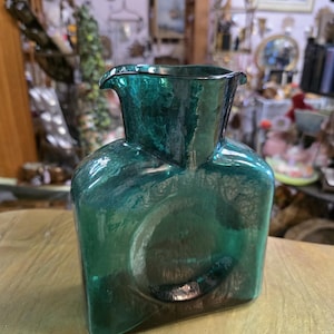 Garrafa de água Blenko Glass 384 Esmeralda, ano 2000