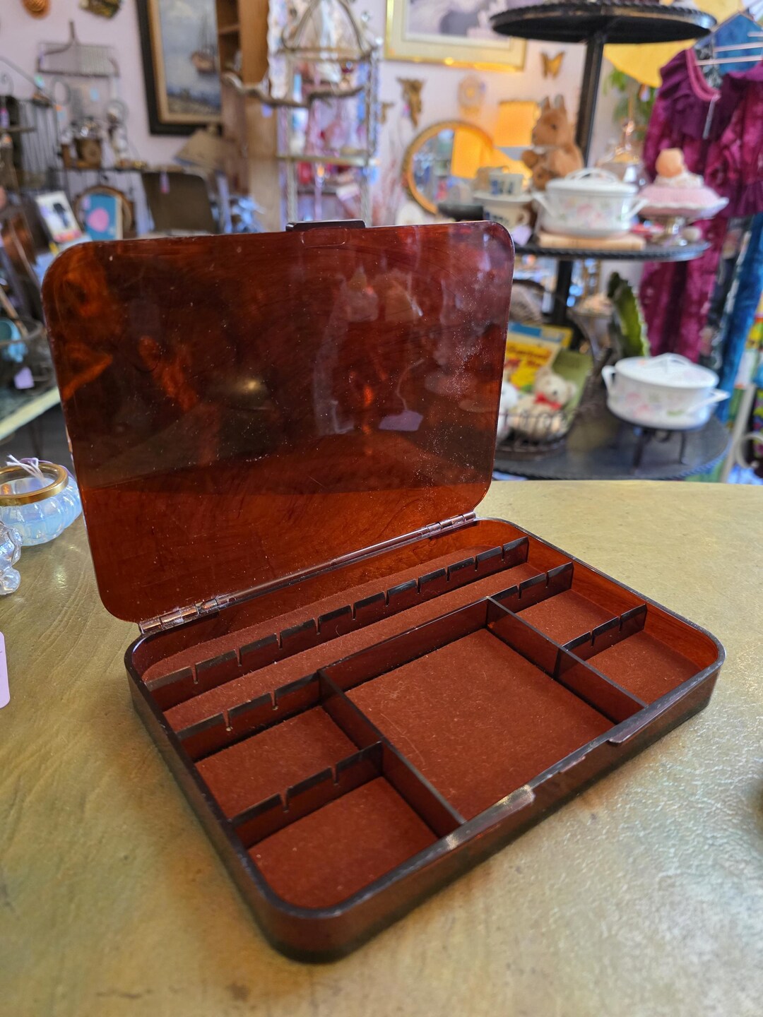 Vintage Acrylic Tortoiseshell Travel Jewelry Box - Etsy