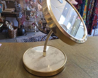 Espejo de cuello de cisne de doble cara de mediados de siglo