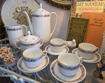 Antique Bavarian Art Deco Flower Coffee/Tea Set