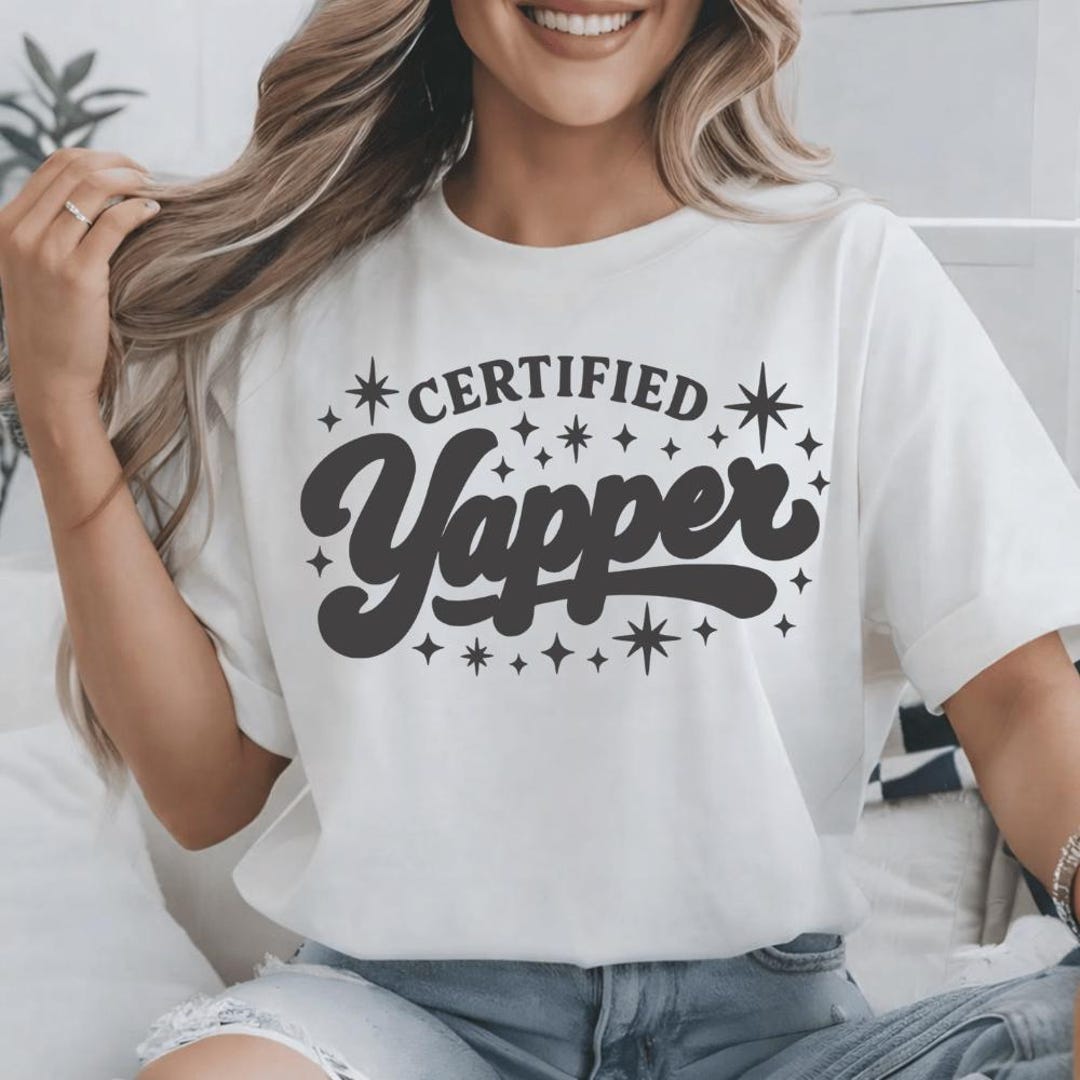 Yapper Sign Certified Yapper Png Bundle 5 Colors, Funny Retro Typography Digital ...