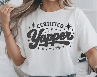 Certified Yapper Png Bundle 5 Colors, Funny Retro Typography Digital Download, Trendy Script Quote Png for Shirts, Mugs, Tote Bags, 300 Dpi