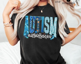 Autism Awareness Png, Blue Puzzle Autism Png, April Autism Month Design, Teacher Support Png, Sublimation Download,in April We Wear Blue Png