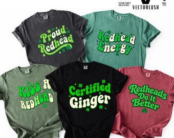 Redhead Png Bundle, Funny Ginger Shirt Designs, Retro St Patrick Typography Png Pack, Sublimation Funny Redhead Bundle