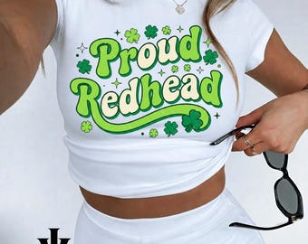 Proud Redhead Png, Funny Redhead Shirt Design, Retro St Patrick's Day Typography Png, Ginger Pride Sublimation