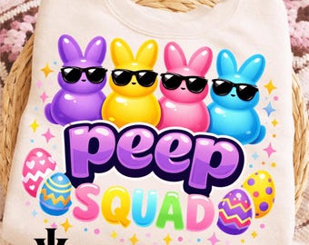 Peep Squad Dtf, Cute Easter Crew Ready to Press, Chillin with My Peeps Squad, Peeps Squad Dtf, Easter Kids, Easter Cousin Crew Iron On
