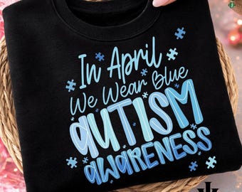 In April We Wear Blue Png, Autism Coquette Bow Sublimation, Accept Love Understand, Special Education Teacher, Neurodiversity Digital Design