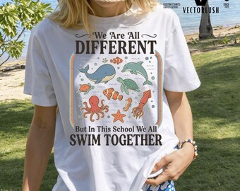 We All Swim Together PNG Teacher Shirt Ocean Classroom Sea Turtle Digital Download