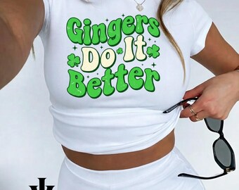 Gingers Do It Better Png, Funny Redhead Shirt Design, Retro St Patrick's Day Typography Png, Ginger Humor Sublimation