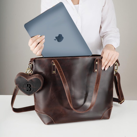 Handwriting Shoulder Bag for Women, Leather Tote Bag, Personalized Leather Bag for Mom, Custom Leather Purse, Unique Christmas Gift for Wife
