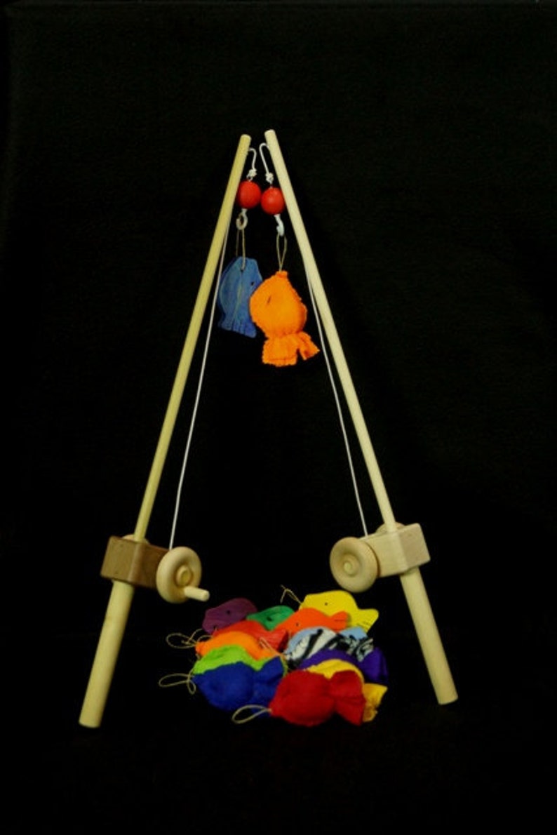 Wooden Toy Fishing Pole Combo With Hook
