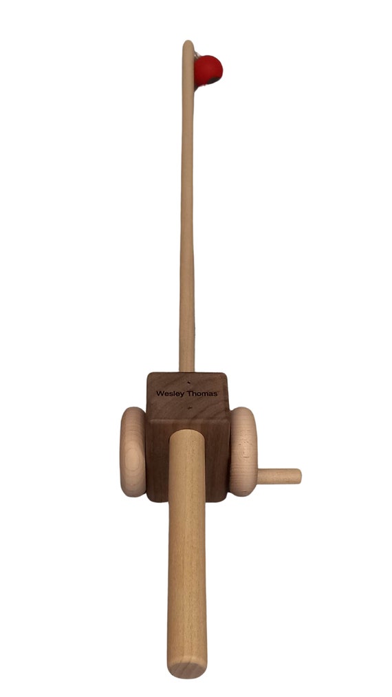 Wooden Toy Fishing Pole With 3 Fabric Fish 