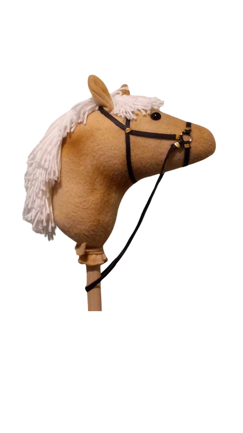 Soft Palomino Stick Horse White Mane