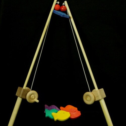 Wooden Toy Fishing Pole Etsy