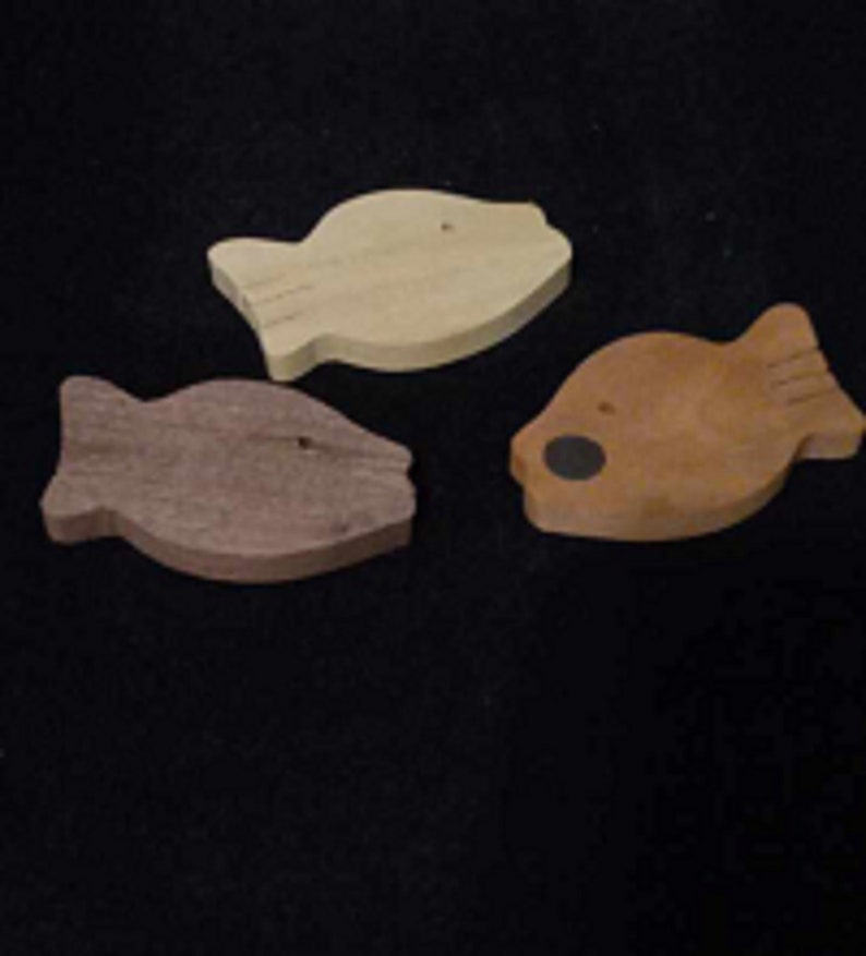 Organic Wooden Toy Fishing Pole With 3 Fish image 5