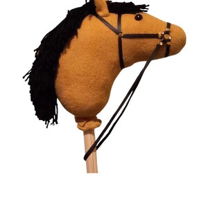 Soft Palomino Stick Horse Black Mane