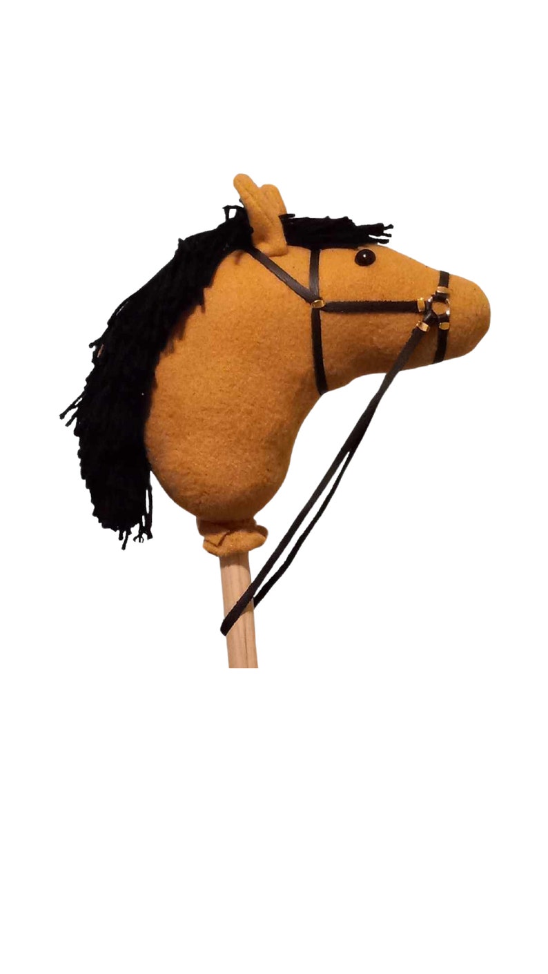 Soft Palomino Stick Horse Black Mane