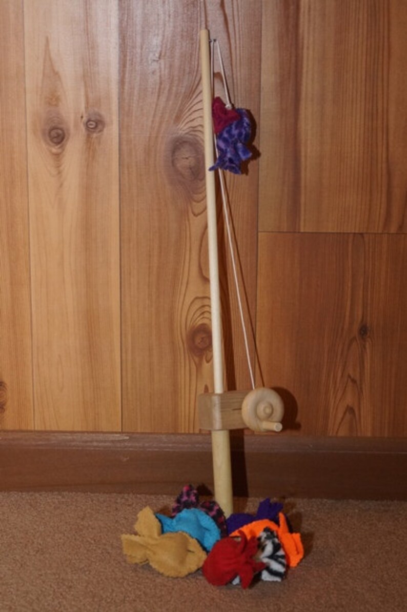 Wooden Toy Fishing Pole With Fabric Fish Etsy
