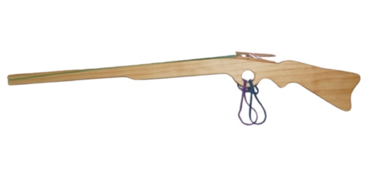 Wooden Toy Rubber Band Rifle image 1