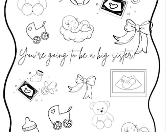 Du wirst eine große Schwester! Malvorlage
