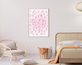 Pink Cowgirl Druck: Girly Western Kunst