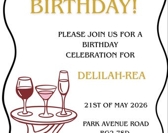 Komplett editierbare Einladung zum 21