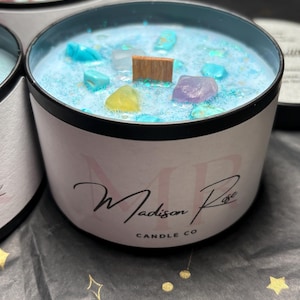 Tranquility Candle: Soy Wax with Ocean Breeze & Crystal Chips