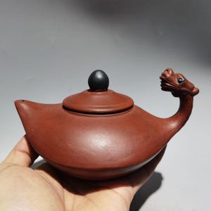 Yixing Zisha Dragon Handle Teapot, Chinese Handmade Dragon Gongfu Tea Pot