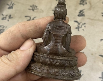 Brass Guanyin Buddha Statue, Vintage Kwan Yin Figurine, Meditation Altar Decor, Spiritual Gift
