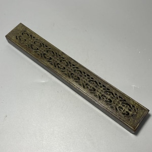 Vintage Brass Incense Burner Box, Chinese Scroll Openwork Holder, Home Altar Decor