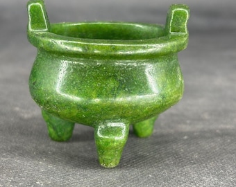 Chinese groene jade wierookbrander, miniatuur statiefding, oosters feng shui-decor