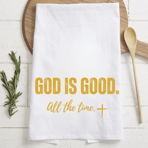 God is Good microvezeltheedoek: inspirerend christelijk keukendecor