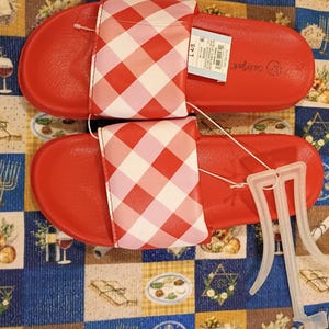 women's cat & jack open toe sandals slip-on shoes size L 4/5