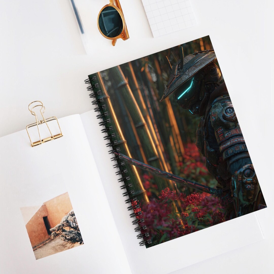 Samurai Notebook Cyber Samurai Warrior Spiral Notebook | Ruled Journal, Artistic ...