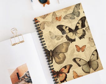 Antique Wing Study Spiral Notebook | Ruled Journal, Artistic Sketchbook, Christmas Gift Idea, School Supplies, Creative Writing