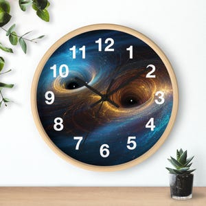 Merging Binary Singularity Wall Clock, Living Room Art Piece, Kitchen Wall Clock, Household Must Have, Christmas Gift Idea, Unique Timepiece image 5