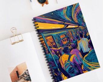 Notatnik spiralny City Pulse Beat, artystyczny dziennik do robienia notatek, kolorowe przybory szkolne, idealny prezent dla miłośników podróży, miejski pamiętnik