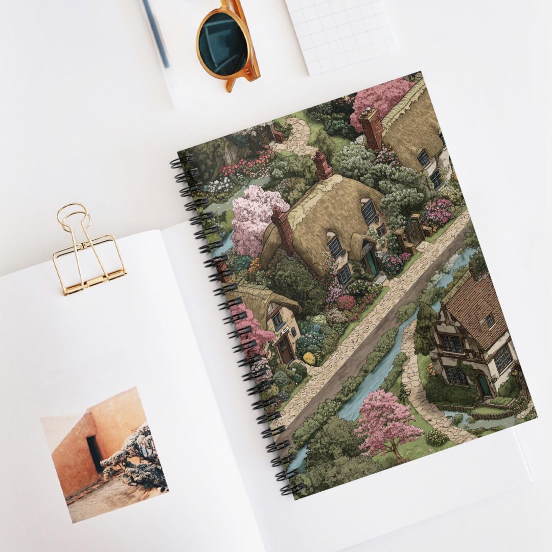 Storybook Garden Lane Notebook | Spiral Ruled Journal, Artistic ...