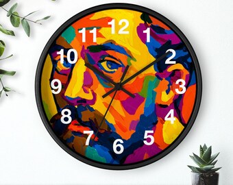 Fauvist Face Glow Wall Clock | Abstract Portrait Clock, Modern Home Decor, Kitchen Wall Clock, Household Must Have, Christmas Gift Idea