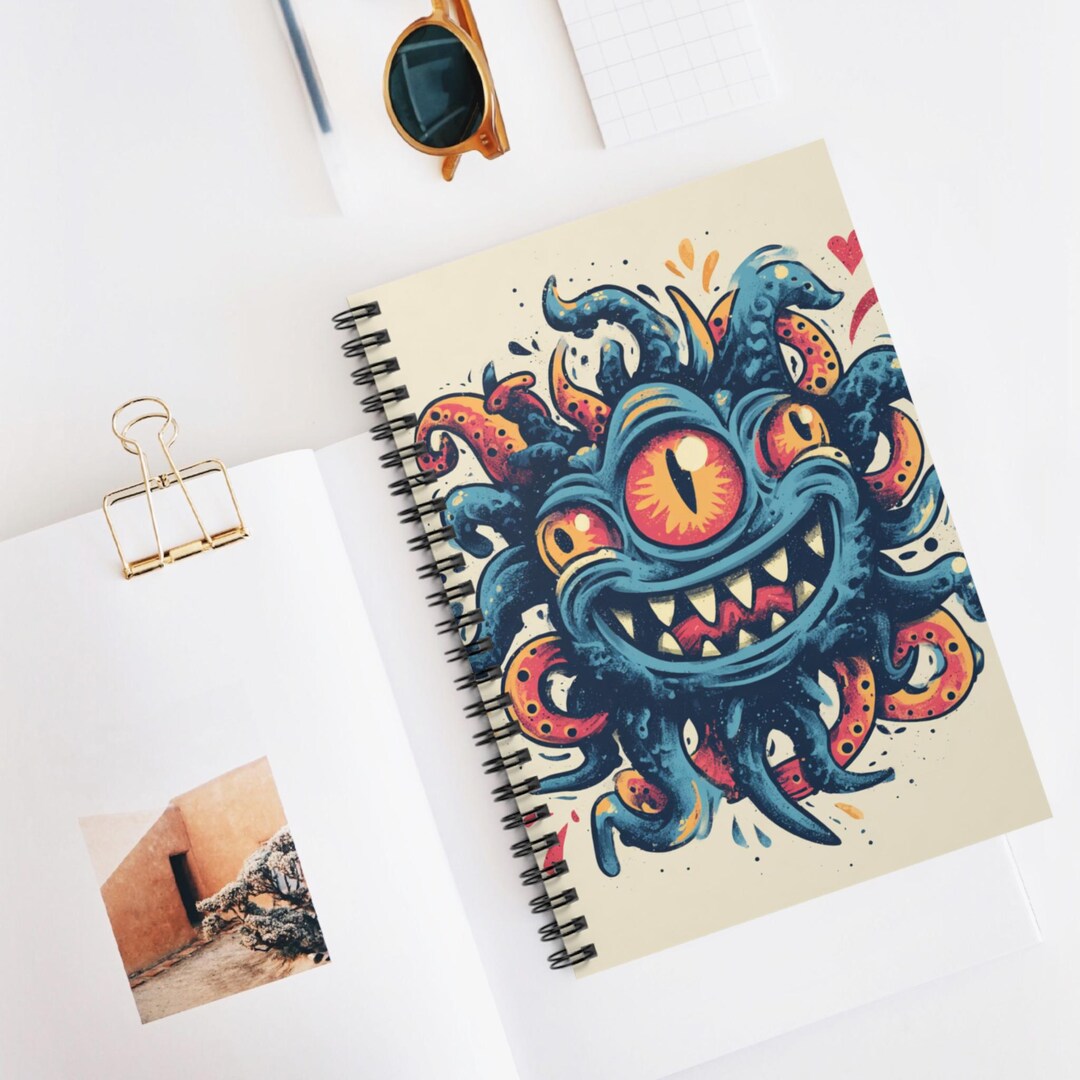 Strangle Notebook Tentacle Monster Spiral Notebook for Creative Minds, Journal ...
