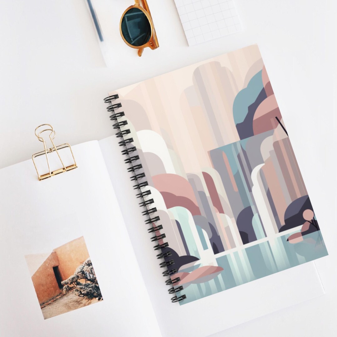 Minimal Flow Shapes Notebook | Spiral Ruled Journal, Artistic ...