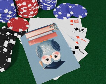 Owl Cap Stack Poker Playing Cards Set, Game Night Fun, Unique Gift for Card Lovers, Casino Theme Decor, Family Game Night Essential