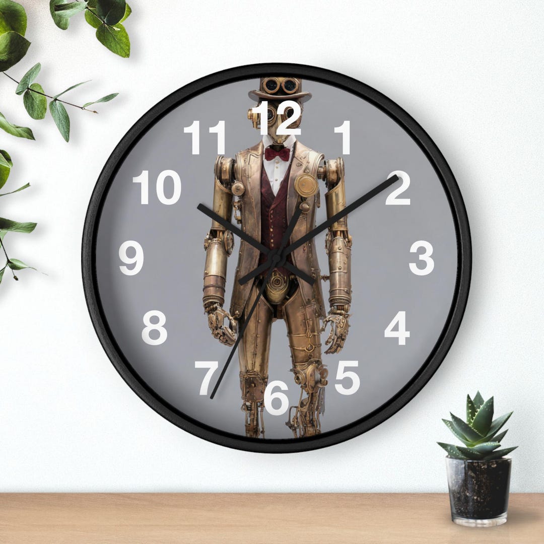 Brass Butler Android Wall Clock | Victorian Mechanical, Kitchen Wall ...
