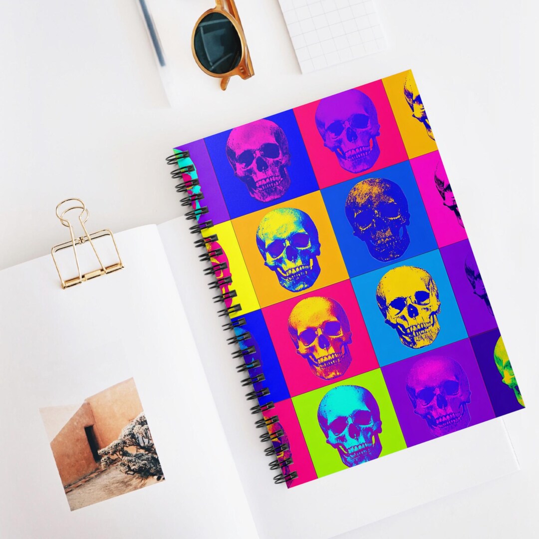 Skulls in Neon Spiral Notebook - Fun, Colorful, Gift for Artists ...