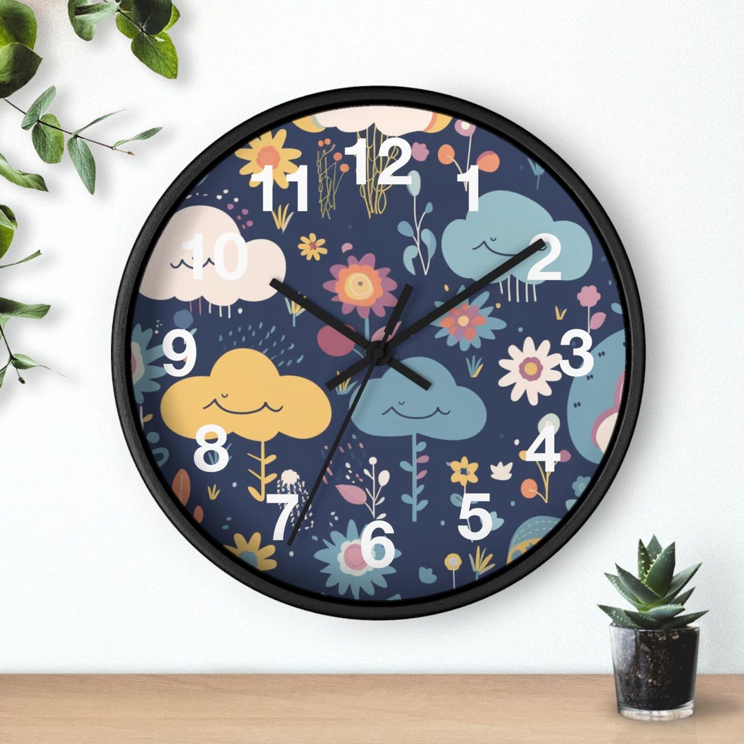 Spring Nature Cheer Wall Clock | Floral Birds Garden Design, Kitchen ...