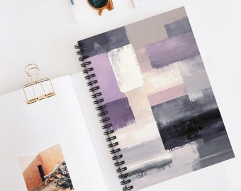 Lavender Haze Spiral Notebook - Ruled Lines, Abstract Art Journal, Gift for Students, Stationery for Writers, Office Supplies, Daily Diary