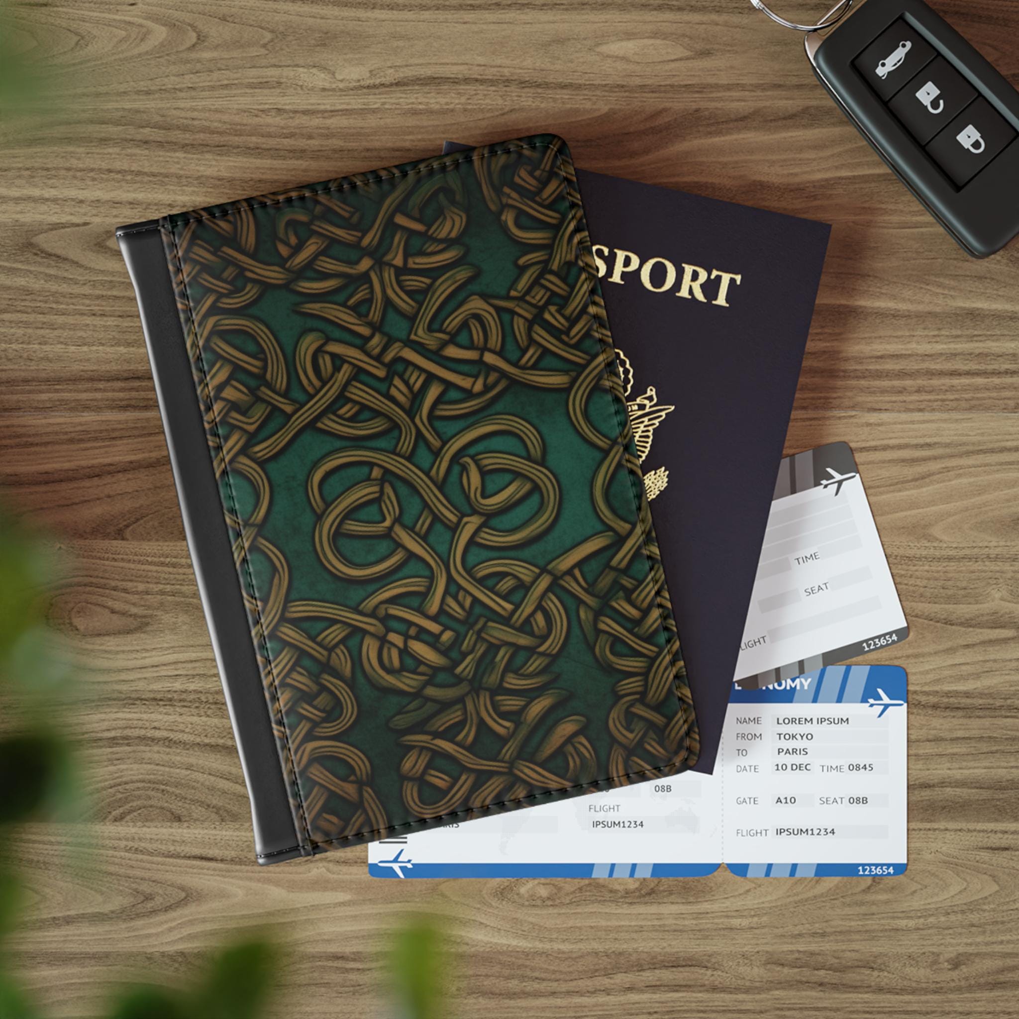 Bronze Celtic Knots Passport Cover, Travel Essential, Airport Accessory, Cute Passport Case, Unique Travel Must Have, Christmas Gift Idea