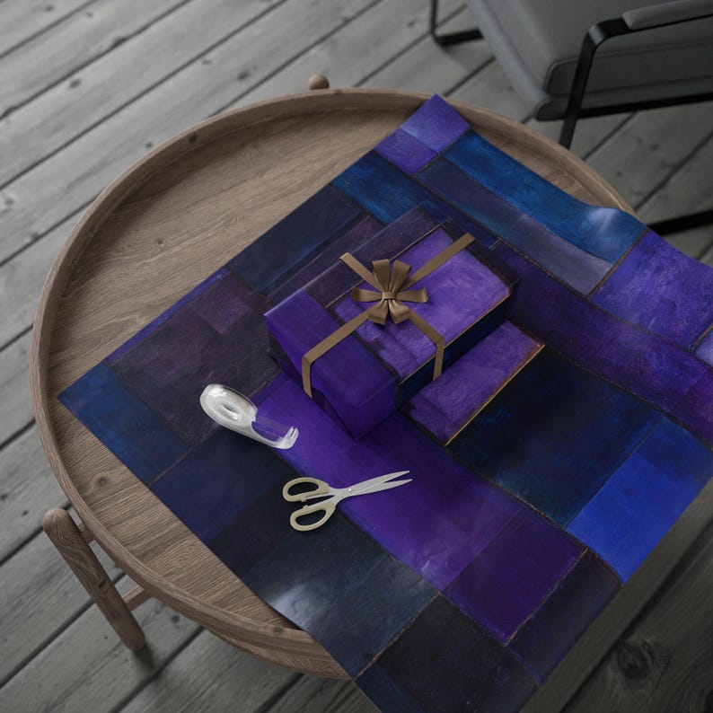 Purple Midnight Wrapping Paper - Modern Gift Wrap for Birthdays, Weddings, Holidays, Artistic Presentations, Unique Decor Wrapping Paper image 1