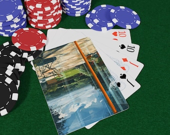 レイヤードパティオビューポーカートランプ | スペードのエース装飾デッキ、ポーカー愛好家へのギフト、ゲームナイトの必需品、クリスマスギフトアイデア